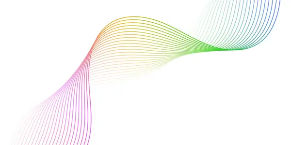 Çizgiler ve dalgalarla soyut bir arkaplan. Orta boy pankart. Tasarım elementi beyazda izole edildi. Broşür, broşür, broşür, broşür, poster için vektör arkaplan. Renkli ve beyaz eğimli