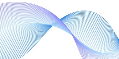 Çizgiler ve dalgalarla soyut bir arkaplan. Orta boy pankart. Tasarım elementi beyazda izole edildi. Broşür, broşür, broşür, broşür, poster için vektör arkaplan. Renkli bir eğilim. Mavi ve mor