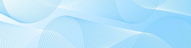 Çizgiler ve dalgalarla soyut bir arkaplan. Web pankartı boyutu. Tasarım elementi. Broşür, broşür, broşür, broşür, poster için vektör arkaplan. Mavi ve beyaz gradyan