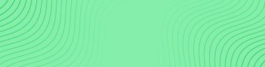 Çizgiler ve dalgalarla soyut bir arkaplan. Web pankartı boyutu. Tasarım elementi izole edildi. Broşür, broşür, broşür, broşür, poster için vektör arkaplan. Yeşil gradyan. Doğa, çevre, vejetaryen