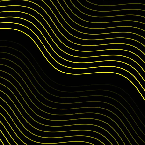 Çizgiler ve dalgalarla soyut bir arkaplan. Pankart. Tasarım elementi siyahta izole edildi. Broşür, broşür, broşür, broşür, poster için vektör arkaplan. Sarı ve siyah eğim