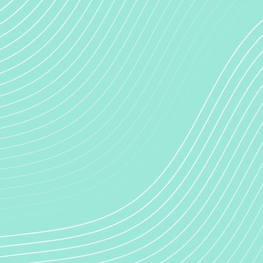 Çizgiler ve dalgalarla soyut bir arkaplan. Pankart. Tasarım elementi izole edildi. Broşür, broşür, broşür, broşür, poster için vektör arkaplan. Yeşil ve beyaz gradyan. Turkuaz, mavi