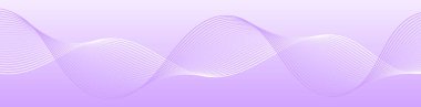 Çizgiler ve dalgalarla soyut bir arkaplan. Web pankartı boyutu. Tasarım elementi izole edildi. Broşür, broşür, broşür, broşür, poster için vektör arkaplan. Mor ve beyaz eğim