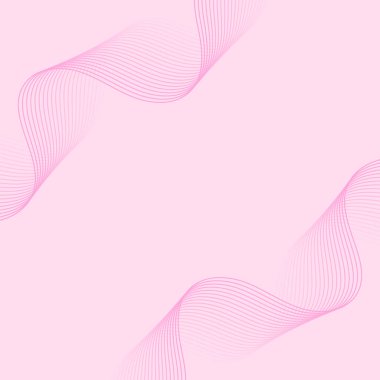 Çizgiler ve dalgalarla soyut bir arkaplan. Pankart. Tasarım elementi izole edildi. Broşür, broşür, broşür, broşür, poster için vektör arkaplan. Pembe gradyan. Aşk, tatlı, yumuşak