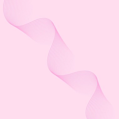 Çizgiler ve dalgalarla soyut bir arkaplan. Pankart. Tasarım elementi izole edildi. Broşür, broşür, broşür, broşür, poster için vektör arkaplan. Pembe gradyan. Aşk, tatlı, yumuşak