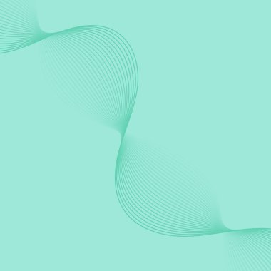 Çizgiler ve dalgalarla soyut bir arkaplan. Pankart. Tasarım elementi izole edildi. Broşür, broşür, broşür, broşür, poster için vektör arkaplan. Yeşil gradyan. Turkuaz, mavi