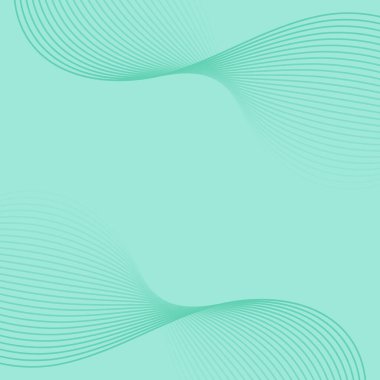 Çizgiler ve dalgalarla soyut bir arkaplan. Pankart. Tasarım elementi izole edildi. Broşür, broşür, broşür, broşür, poster için vektör arkaplan. Yeşil gradyan. Turkuaz, mavi