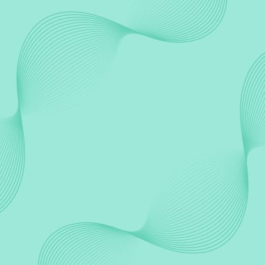 Çizgiler ve dalgalarla soyut bir arkaplan. Pankart. Tasarım elementi izole edildi. Broşür, broşür, broşür, broşür, poster için vektör arkaplan. Yeşil gradyan. Turkuaz, mavi