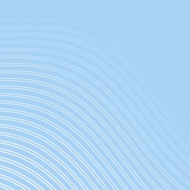 Çizgiler ve dalgalarla soyut bir arkaplan. Pankart. Tasarım elementi izole edildi. Broşür, broşür, broşür, broşür, poster için vektör arkaplan. Mavi ve beyaz gradyan