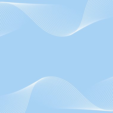 Çizgiler ve dalgalarla soyut bir arkaplan. Pankart. Tasarım elementi izole edildi. Broşür, broşür, broşür, broşür, poster için vektör arkaplan. Mavi ve beyaz gradyan