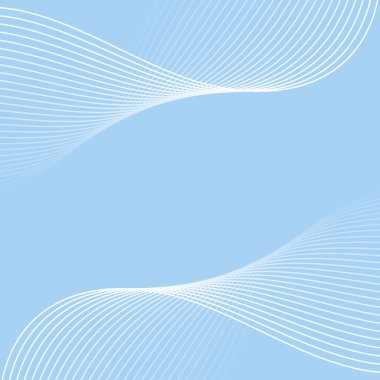 Çizgiler ve dalgalarla soyut bir arkaplan. Pankart. Tasarım elementi izole edildi. Broşür, broşür, broşür, broşür, poster için vektör arkaplan. Mavi ve beyaz gradyan