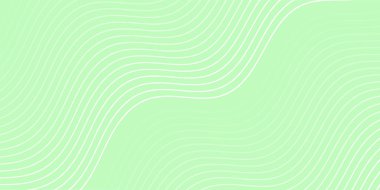 Çizgiler ve dalgalarla soyut bir arkaplan. Orta boy pankart. Tasarım elementi izole edildi. Broşür, broşür, broşür, broşür, poster için vektör arkaplan. Yeşil ve beyaz gradyan