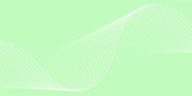 Çizgiler ve dalgalarla soyut bir arkaplan. Orta boy pankart. Tasarım elementi izole edildi. Broşür, broşür, broşür, broşür, poster için vektör arkaplan. Yeşil ve beyaz gradyan