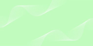 Çizgiler ve dalgalarla soyut bir arkaplan. Orta boy pankart. Tasarım elementi izole edildi. Broşür, broşür, broşür, broşür, poster için vektör arkaplan. Yeşil ve beyaz gradyan