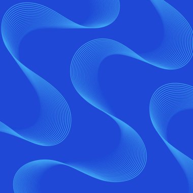 Çizgiler ve dalgalarla soyut bir arkaplan. Pankart. Tasarım elementi izole edildi. Broşür, broşür, broşür, broşür, poster için vektör arkaplan. Mavi Gradyan