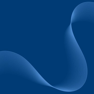 Çizgiler ve dalgalarla soyut bir arkaplan. Pankart. Tasarım elementi izole edildi. Broşür, broşür, broşür, broşür, poster için vektör arkaplan. Mavi gradyan. Koyu mavi 