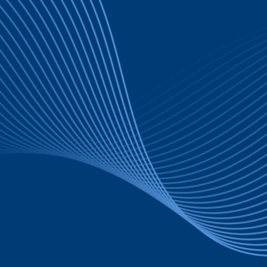 Çizgiler ve dalgalarla soyut bir arkaplan. Pankart. Tasarım elementi izole edildi. Broşür, broşür, broşür, broşür, poster için vektör arkaplan. Mavi gradyan. Koyu mavi 