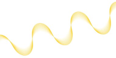 Çizgiler ve dalgalarla soyut bir arkaplan. Orta boy pankart. Tasarım elementi beyazda izole edildi. Broşür, broşür, broşür, broşür, poster için vektör arkaplan. Beyaz ve sarı eğim