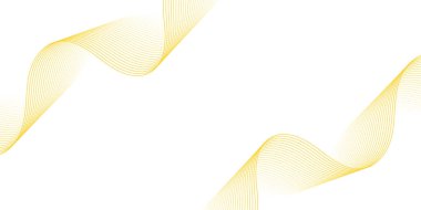 Çizgiler ve dalgalarla soyut bir arkaplan. Orta boy pankart. Tasarım elementi beyazda izole edildi. Broşür, broşür, broşür, broşür, poster için vektör arkaplan. Beyaz ve sarı eğim