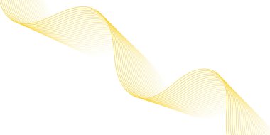 Çizgiler ve dalgalarla soyut bir arkaplan. Orta boy pankart. Tasarım elementi beyazda izole edildi. Broşür, broşür, broşür, broşür, poster için vektör arkaplan. Beyaz ve sarı eğim