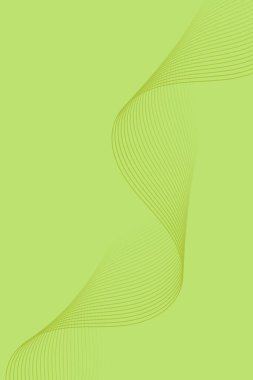 Çizgiler ve dalgalarla soyut bir arkaplan. Standart poster boyutunda. Tasarım elementi izole edildi. Broşür, broşür, broşür ve broşür için vektör arkaplan. Yeşil Gradyan
