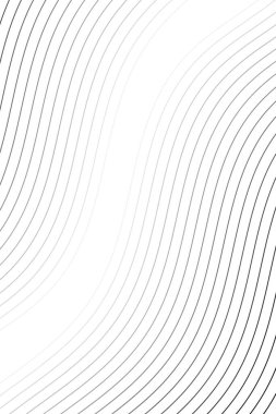 Çizgiler ve dalgalarla soyut bir arkaplan. Standart poster boyutunda. Tasarım elementi beyazda izole edildi. Broşür, broşür, broşür ve broşür için vektör arkaplan. Siyah ve beyaz gradyan