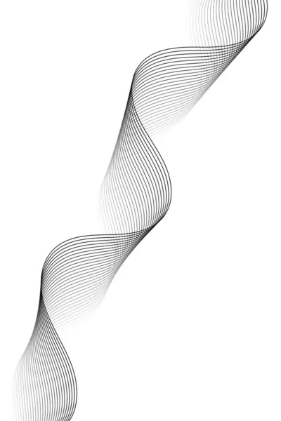 Çizgiler ve dalgalarla soyut bir arkaplan. Standart poster boyutunda. Tasarım elementi beyazda izole edildi. Broşür, broşür, broşür ve broşür için vektör arkaplan. Siyah ve beyaz gradyan