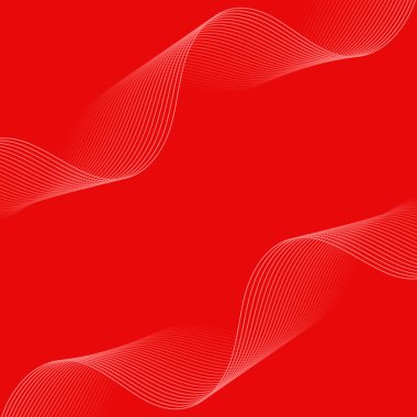 Çizgiler ve dalgalarla soyut bir arkaplan. Pankart. Tasarım elementi izole edildi. Broşür, broşür, broşür, broşür, poster için vektör arkaplan. Kırmızı gradyan. Aşk, Sevgililer Günü