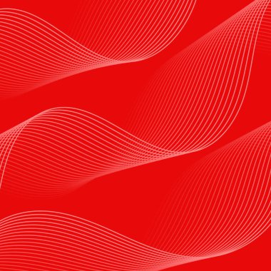 Çizgiler ve dalgalarla soyut bir arkaplan. Pankart. Tasarım elementi izole edildi. Broşür, broşür, broşür, broşür, poster için vektör arkaplan. Kırmızı gradyan. Aşk, Sevgililer Günü