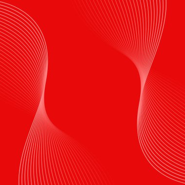 Çizgiler ve dalgalarla soyut bir arkaplan. Pankart. Tasarım elementi izole edildi. Broşür, broşür, broşür, broşür, poster için vektör arkaplan. Kırmızı gradyan. Aşk, Sevgililer Günü