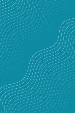 Çizgiler ve dalgalarla soyut bir arkaplan. Standart poster boyutunda. Tasarım elementi izole edildi. Broşür, broşür, broşür ve broşür için vektör arkaplan. Turkuaz gradyan. Mavi renk 