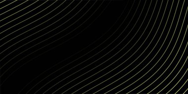 Çizgiler ve dalgalarla soyut bir arkaplan. Orta boy pankart. Tasarım elementi siyahta izole edildi. Broşür, broşür, broşür, broşür, poster için vektör arkaplan. Yeşil ve siyah gradyan