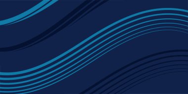 Çizgiler ve dalgalarla soyut bir arkaplan. Olay afişi. Orta boy pankart. Broşür, broşür, broşür ve broşür için vektör arkaplan. Tasarım için soyut bir öğe. Koyu ve parlak mavi renk