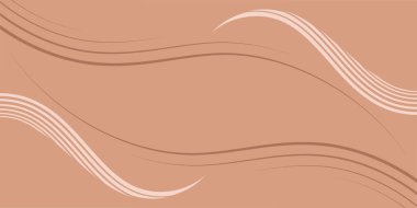 Çizgiler ve dalgalarla soyut bir arkaplan. Olay afişi. Orta boy pankart. Broşür, broşür, broşür ve broşür için vektör arkaplan. Tasarım için soyut bir öğe. Kahverengi ve bej rengi