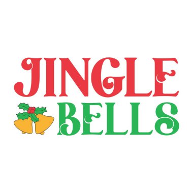 Jingle Bells poster kupası tişörtü için şenlikli bir Noel tasarımı