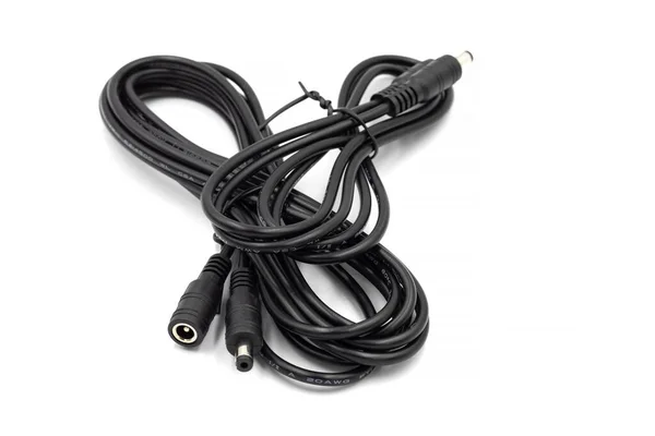 stock image DC extension cord isolated on white background. Close-up.