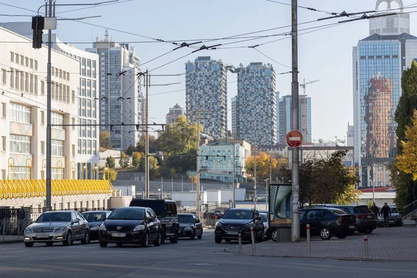 Urban Traffic European City Kyiv Ukraine — Stock Photo, Image