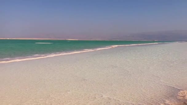 Курорт Эйн Бокек Мертвом Море Израиле Панорама Величественные Горы Иудейской — стоковое видео