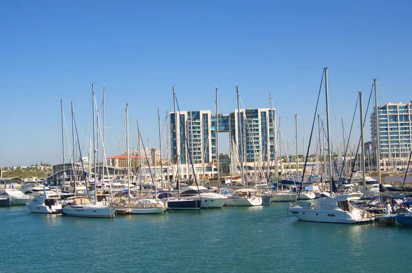 Israël Herzliya Novembre 2022 Yacht Marina Quai Les Voiliers Sont — Photo