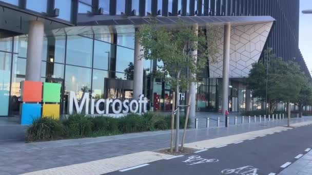 Israel Herzliya November 2022 Microsoft Gebäude Moderne Nabe Aus Glas — Stockvideo