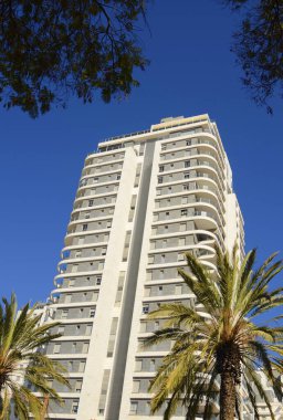 Modern residential buildings. Real estate in Israel. Credit, mortgage, rent, purchase, sale, real estate agency. Beautiful house, a place where you want to live