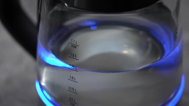 Βραστήρας Βράζει Νερό Μετρώντας Στήλη Την Ποσότητα Του Νερού Τσαγιέρα — Αρχείο Βίντεο