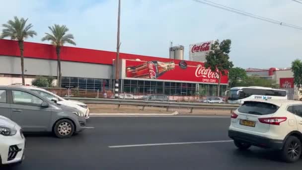 Ισραήλ Bnei Brak Ιουνίου 2023 Coca Cola Εργοστάσιο Κτίριο Λογότυπο — Αρχείο Βίντεο