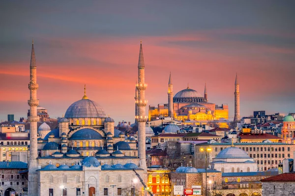 Hagia Sophia Große Moschee Und Moschee Bei Nacht Hagia Sophia — Stockfoto