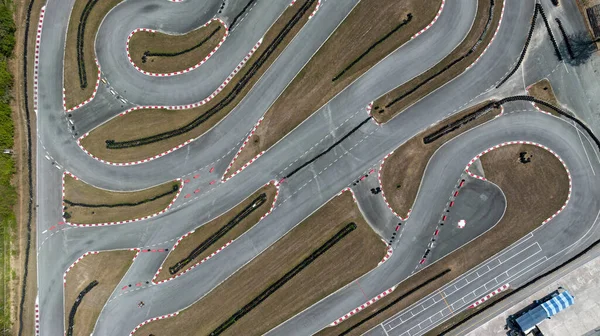 Aerial Top View Race Kart Track Pista Para Auto Racing — Fotografia de Stock