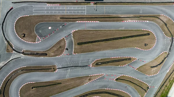 Luchtfoto Top View Race Kart Track Track Voor Auto Racen — Stockfoto
