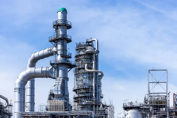 Olie Gas Industrie Met Blauwe Lucht Achtergrond Olie Raffinaderij Vorm — Stockfoto