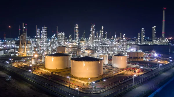 Aerial View Liquid Chemical Tank Terminal Storage Liquid Chemical Petrochemical Stock Picture