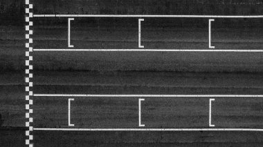 Yarış arabasının devre dokusu arka planı, otomobil ve otomotiv arka planı için hava görünümü soyut asfalt siyah Başlat ve Bitir ızgara hattı.