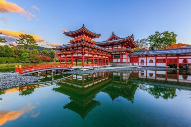 Kyoto 'daki Byodo-in Tapınağı, Uji, Japonya, Byodo-In ya da Byodoin Temple Unesco Dünya Mirası Alanı, Kyoto, Japonya, Phoenix Byodoin, Uji, Kyoto, Japonya.